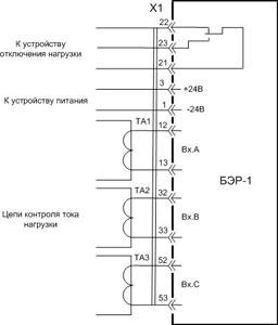 Схема внешних подключений блока БЭР-1