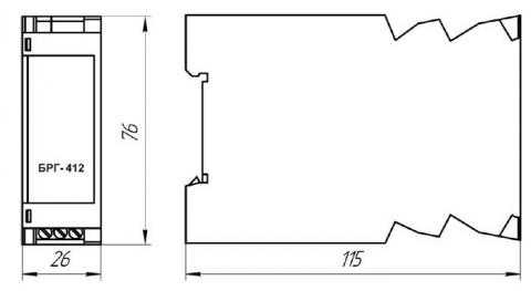 Схема габаритов блока БРГ-412