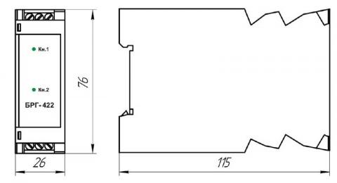 Схема габаритов блоков БРГ-422