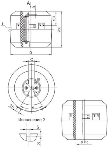 Рис.1. Габаритные и присоединительные размеры трансформатора тока ТШЛ-10