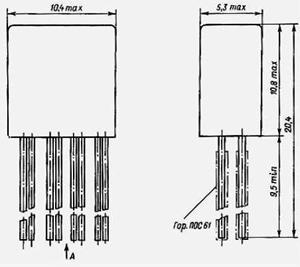Рис.1. Габаритные размеры реле электромагнитного РЭС-80