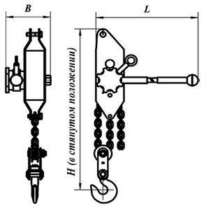 Рис.1. Схема механизма тягового монтажного МТМ-0,5