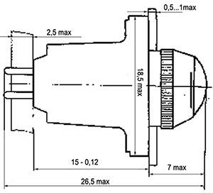 Рис.1. Схема габаритных размеров фонаря сигнального МФС-1