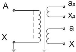 Рис.2. Принципиальная электрическая схема трансформатора напряжения ЗНОЛ-3