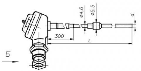 Рис.3. Габаритный чертеж термопреобразователя ТСП-1390В