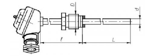 Рис.9. Габаритный чертеж термопреобразователя ТСП-1390В