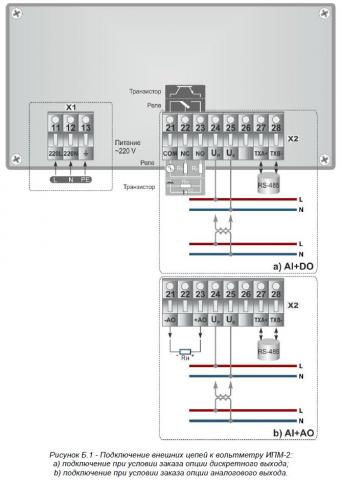 Схема подключения вольтметра ИПМ-2