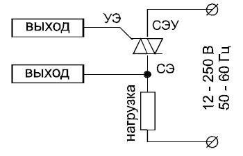 Схема подключения симисторов ТС 122-25, ТС 142-80