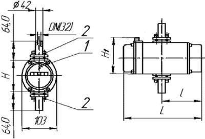 Схема счетчиков газа роторных РГА-Ех 
