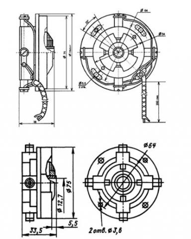 Тахогенератор ТП 75-20-0,2 - фото схемы