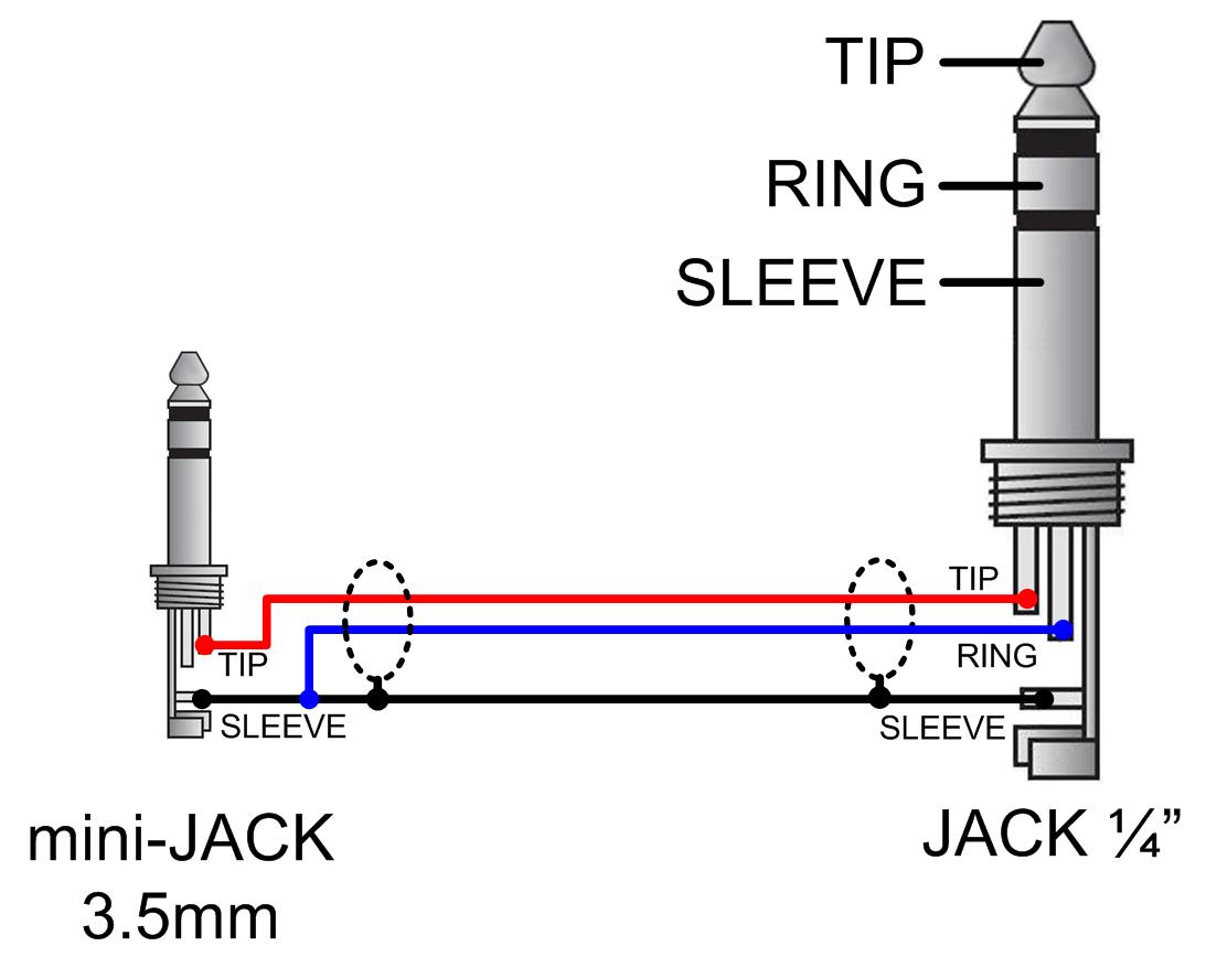 Схема распайки кабеля Jack 1/4" - mini-Jack 3.5 мм