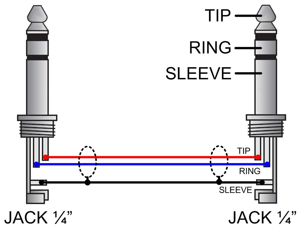 Схема распайки кабеля Jack 1/4" - Jack 1/4" балансный