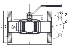 Размеры стандартнопроходного шарового крана BROEN Ballomax DN 15-50