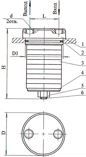 Рис.1. Схема фильтра сетчатого АС42-5